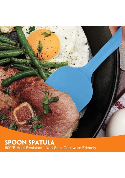 Pişirme, Fırınlama, Gıdaya Uygun Kauçuk Spatula Yüksek Isıya Dayanıklı Yapışmaz Tava, Bulaşık Makinesinde Yıkanabilir, Mavi Için 6'lı Silikon Spatula Seti (Yurt Dışından)