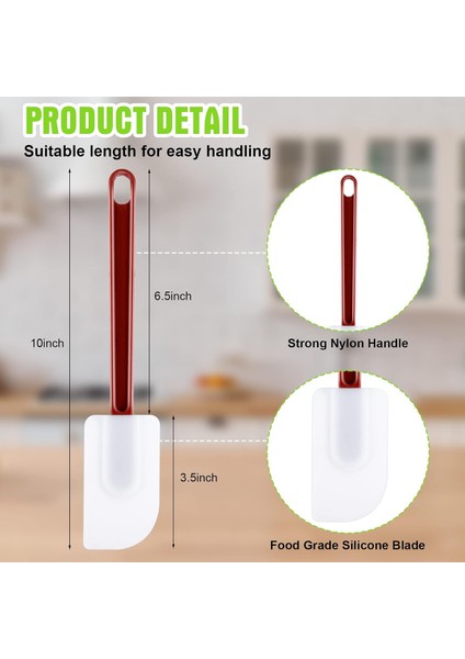 5'li Set Silikon Spatula Kauçuk Spatula Isıya Dayanıklı Silikon Spatula Mutfak Pişirme Için Yüksek Sıcaklık Ticari Silikon Spatula Karıştırma Kızartma Yayma Pişirme, Bulaşık Makine (Yurt Dışından)