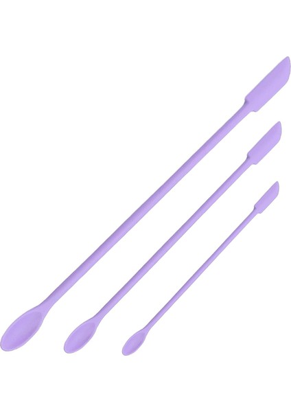 Mini Spatula - Makyaj Spatula - Küçük Silikon Spatula Seti - Makyaj Için Minik Kauçuk Spatula - Mutfak Için Ince Kavanoz Kazıyıcı (Mor) (Yurt Dışından)