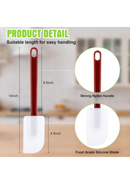 5'li Set Silikon Spatula Kauçuk Spatula Isıya Dayanıklı Silikon Spatula Mutfak Pişirme Için Yüksek Sıcaklık Ticari Silikon Spatula Karıştırma Kızartma Yayma Pişirme, Bulaşık Makine (Yurt Dışından)