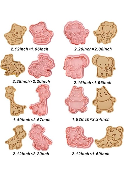 Karikatür Hayvan Çerez Kesiciler, 3D Damgalı Kabartmalı Çerez Kesici, Bisküvi Fondan Peynir Pişirme Kalıpları Için 8 Parça Hayvan Bisküvi Pişirme Kalıp (Hayvan A) (Yurt Dışından) fiyatları
