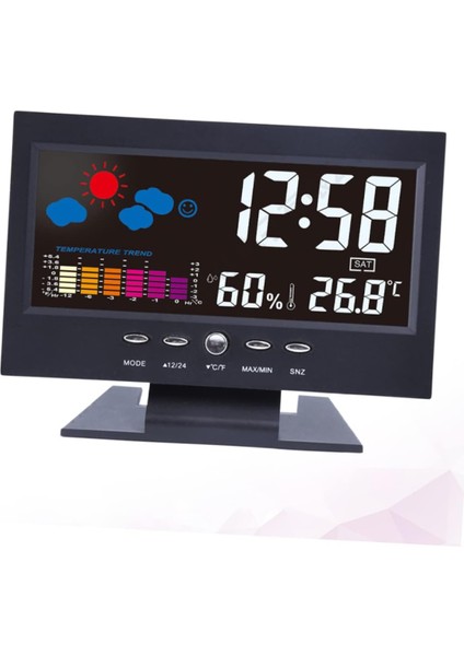 Elektrikli Çalar Saat 3D Saat Dijital LED Saat LED Dijital Saat LED Çalar Saat Duvara Monte Çalar Saat Hava Durumu Saati Takvim Masa Saati LED Elektronik Seyahat Siyah (Yurt Dışından)