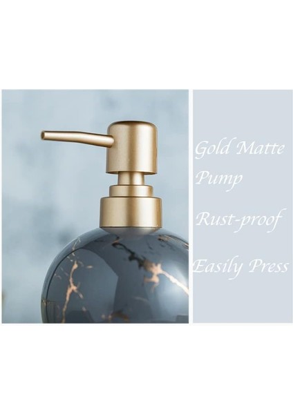 Banyo Veya Mutfak Için Altın Sabunluk, Sevimli Mermer Yuvarlak Seramik Losyon Şişesi, Paslanmaz Pompa (Koyu Yeşil) (Yurt Dışından) fırsatları