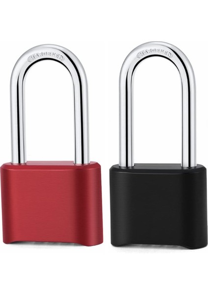 Okul, Kapı, Çit, Spor Salonu Dolabı, Hasp Depolama Için Şifreli Kilit 4 Haneli Ağır Hizmet Dış Mekan Su Geçirmez Asma Kilit (Siyah ve Kırmızı) (Yurt Dışından)
