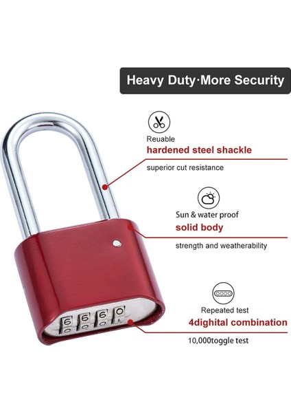 Okul, Kapı, Çit, Spor Salonu Dolabı, Hasp Depolama Için Şifreli Kilit 4 Haneli Ağır Hizmet Dış Mekan Su Geçirmez Asma Kilit (Siyah ve Kırmızı) (Yurt Dışından) modelleri