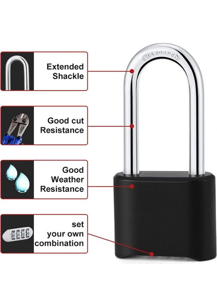 Okul, Kapı, Çit, Spor Salonu Dolabı, Hasp Depolama Için Şifreli Kilit 4 Haneli Ağır Hizmet Dış Mekan Su Geçirmez Asma Kilit (Siyah ve Kırmızı) (Yurt Dışından) fırsatları