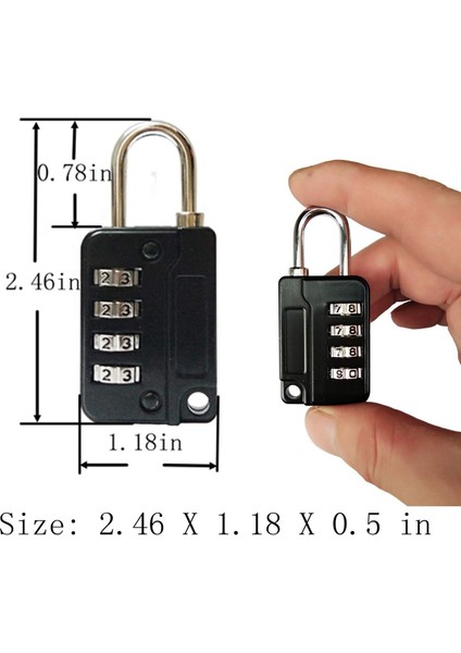 - 4 Haneli Kombinasyonlu Asma Kilit Güvenli Şifre Kilidi, Spor Salonu Dış Mekan ve Okul Çalışan Dolabı, Alet Kutusu, Çit, Çile Dolabı, Sıfırlanabilir Kombinasyon Kilitler (Siyah 5 (Yurt Dışından) modelleri