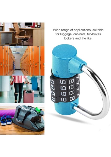 Numaralı Kombinasyonlu Asma Kilit, Ev Dolabı Seyahat Kutusu Spor Salonu Soyunma Güvenlik Kodu Kilidi (Mavi) (Yurt Dışından) fiyatları