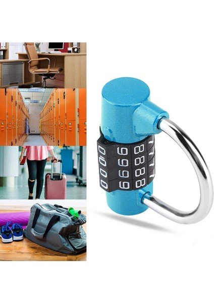 Numaralı Kombinasyonlu Asma Kilit, Ev Dolabı Seyahat Kutusu Spor Salonu Soyunma Güvenlik Kodu Kilidi (Mavi) (Yurt Dışından) fırsatları