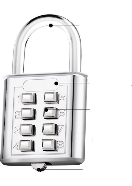 8 Haneli Şifre Kodu Kombinasyonlu Asma Kilit Çinko Alaşımlı Bavul Bagaj Seyahat Koduna Uyumlu Akıllı Kilit Kod Anahtarlı Hırsızlığa Karşı Kilit (Renk : Gümüş) (Yurt Dışından) modelleri
