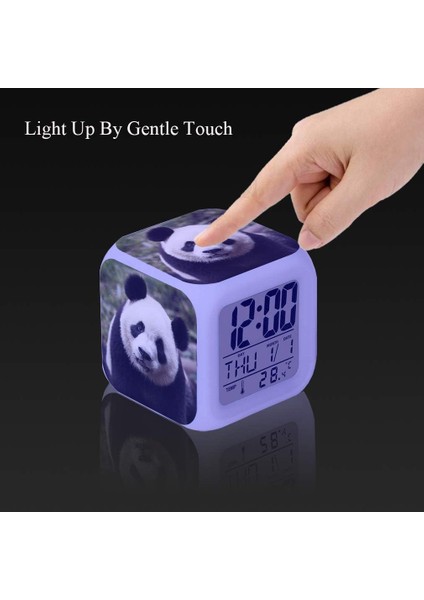 LED Çalar Saat Panda Desen Yaratıcı Masa Masa Saati Parlayan Elektronik Renkli Dijital Saat Unisex Yetişkinler Için Kız Erkek Çocuk Çocuk Oyuncak Doğum Günü Hediyesi Hediye (Yurt Dışından) fırsatları