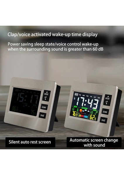 Yatak Odaları Için Çalar Saatler, Sıcaklık, Hava Durumu ve Nem LCD Ekranlı Dijital Saat, Masa Saati Akıllı Saat Ekranı Erteleme Alarmı Elektronik Zaman Yönetimi Hatırlatma (Yurt Dışından) indirimleri