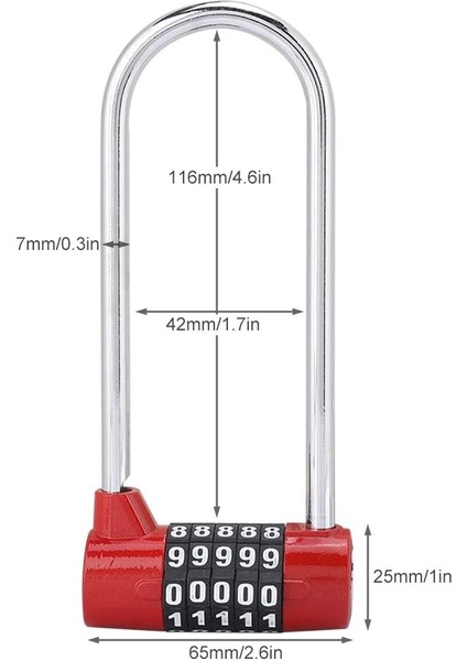 5 Haneli Kombinasyon Alaşımlı Asma Kilit, U Şeklinde Güvenlik Kodu Kilidi Ekstra Uzun Dolap Kapı Asma Kilit Soyunma Kilidi, Yeniden Ayarlanabilir Combo Kilit, Spor Salonu Dolabı, O (Yurt Dışından)