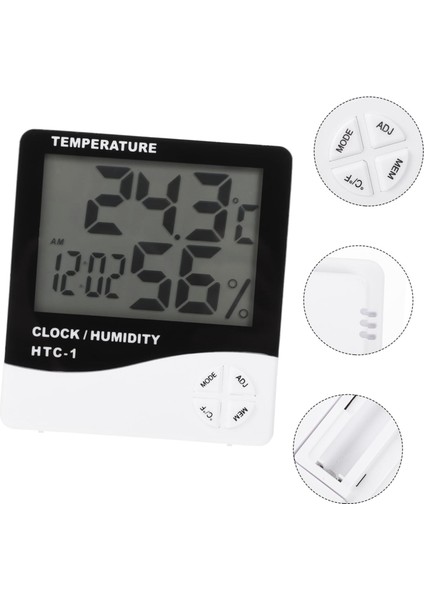 Saat Nem Ölçer Kapalı Dijital Saat Başucu Çalar Saat Nem Sıcaklık Ölçer Oda Elektronik Saat Higrometre Iç Mekan Saat Hediye (Yurt Dışından)