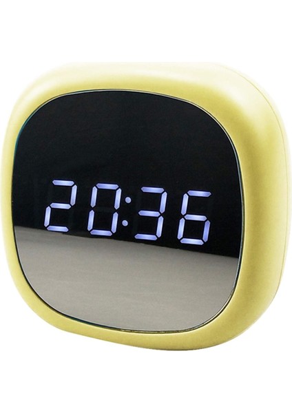 Dijital Çalar Saat, LED Ekran Makyaj Aynası Usbbattery Elektronik Dijital Çalar Saat Termometresi Yatak Odaları, Çocuklar, Oturma Odası, Mutfak - Sarı (Yurt Dışından)