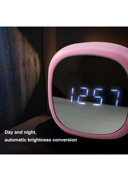 Dijital Çalar Saat, LED Ekran Makyaj Aynası Usbbattery Elektronik Dijital Çalar Saat Termometresi Yatak Odaları, Çocuklar, Oturma Odası, Mutfak - Sarı (Yurt Dışından)