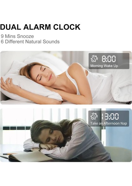 USB Şarjlı Dijital Çalar Saat, LED Geniş Ekranlı Yatak Odaları Için Radyo Çalar Saatler, Çocuklar Için Doğal Işıklı Çalar Saat, Gençler ve Yaşlılar Için Doğal Sesli (Yurt Dışından) modelleri