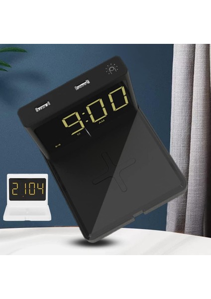 15W Kablosuz Şarj Pedli Dijital Çalar Saat, Qi Kablosuz Şarjlı Kompakt Dijital Çalar Saat, Erteleme, Zaman Göstergesi, 4 Parlaklık Seviyesi, Çift USB Şarjı (Beyaz) (Yurt Dışından) fiyatları