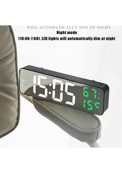 LED Duvar Saati, 3 Seviye Dimmer Parlaklık Duvar Dijital Saat Duvara Monte Zaman Sıcaklık Nem LED Saat Yatak Odası, Ofis Için Elektronik Çalar Saat (Yurt Dışından) modelleri