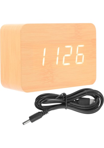 Mini Çalar Saat Elektrikli Çalar Saat Dijital Çalar Saat Elektrikli Saatler Rustik Çalar Saat Elektronik Çalar Saat Usb/aaa Çalar Saat Dijital Masa LED Çalar Saat Bambu USB (Yurt Dışından)