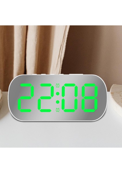 Dijital Çalar Saat Sıcaklık ile Elektronik Saat Dijital Saat Ağır Uyuyanlar Için Küçük Masaüstü Saati Çocuklar Çocuklar Yaşlılar Başucu, Beyaz Yeşil LED (Yurt Dışından)