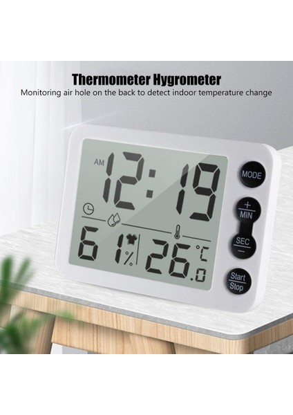 Elektronik Saat, Geri Sayım Termometreli Çok Fonksiyonlu Büyük Ekran Çalar Saat Çalar Saat Abs Yatak Odası Oturma Odası Ofis Için Uygun 3,6 x 2,6 x 0,5 Inç (Yurt Dışından)