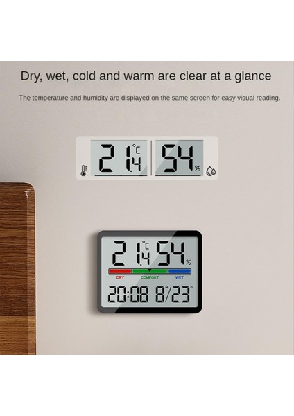 Dijital Çalar Saat Sıcaklık ve Nem Ölçer Saat Çok Fonksiyonlu Kapalı Ev Elektronik Çalar Saat -B (Yurt Dışından)