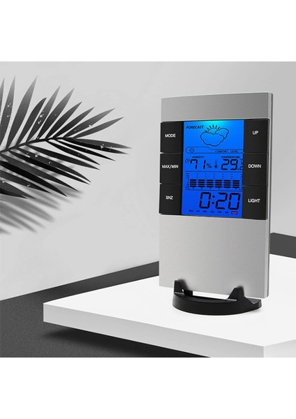LCD Hava Durumu Göstergeli Dijital Çalar Saat Sıcaklık Nem Ekranı Erteleme Alarmı Derin Uyuyanlar Için Elektronik Zaman Yönetimi Hatırlatma Çocuklar Yaşlılar Ev Ofis (Yurt Dışından)