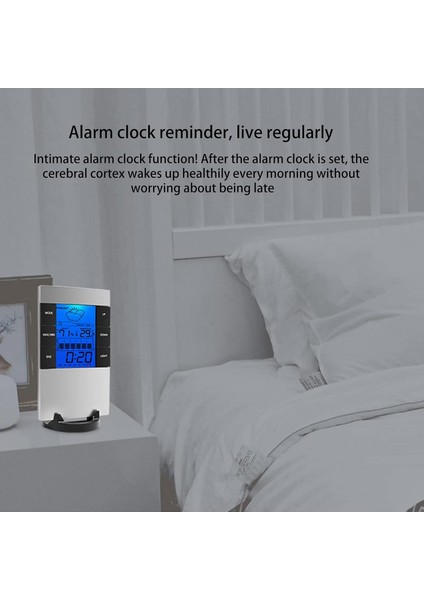 LCD Hava Durumu Göstergeli Dijital Çalar Saat Sıcaklık Nem Ekranı Erteleme Alarmı Derin Uyuyanlar Için Elektronik Zaman Yönetimi Hatırlatma Çocuklar Yaşlılar Ev Ofis (Yurt Dışından)
