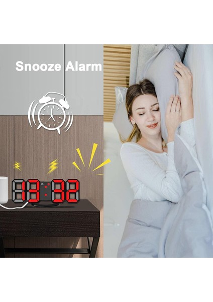 3D LED Gece Lambası Dijital Çalar Saat, Yatak Odası Için 8,4" Alarm Saati, %0-100 Dimmer, 12/24H, Ofis Yatak Odası Komidin Masası Için Erteleme (Siyah/kırmızı) (Yurt Dışından) fırsatları