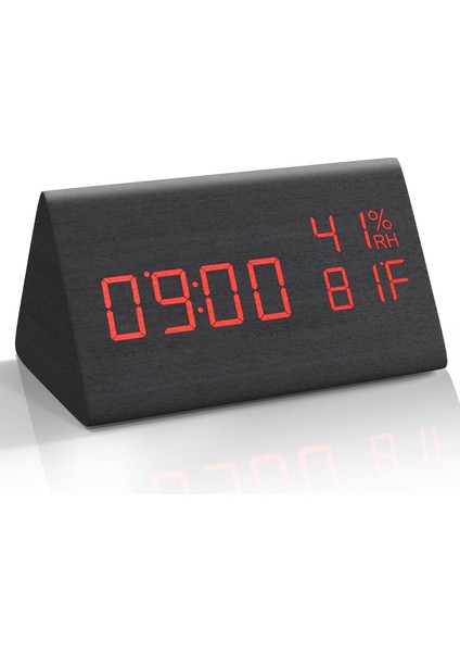 Dijital Çalar Saat, Elektronik LED Zaman Göstergeli Ahşap Çalar Saat, Elektrikli Masa Saati 3 Alarm Ayarı, Parlaklık Kısıcı, Yatak Odası Için Ayarlanabilir Alarm Sesi, Başucu (Yurt Dışından)