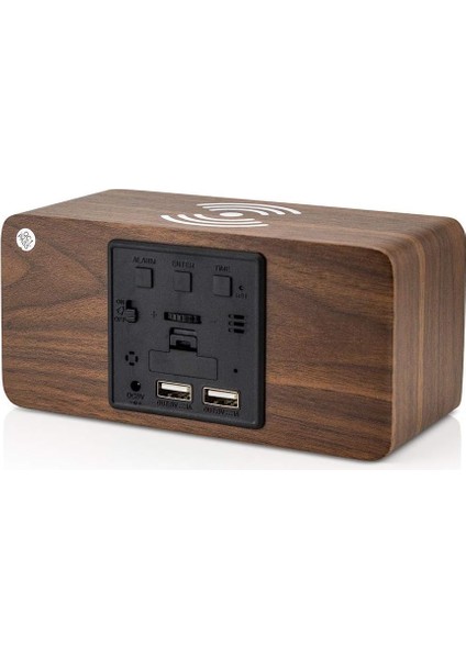 Qi Kablosuz Şarj Pedli Çalar Saat iPhone Samsung Ahşap LED Dijital Saat Ses Kontrol Fonksiyonu, Saat Tarihi, Yatak Odası Ofis Ev Için Sıcaklık Göstergesi - Kahverengi (Yurt Dışından) fiyatları