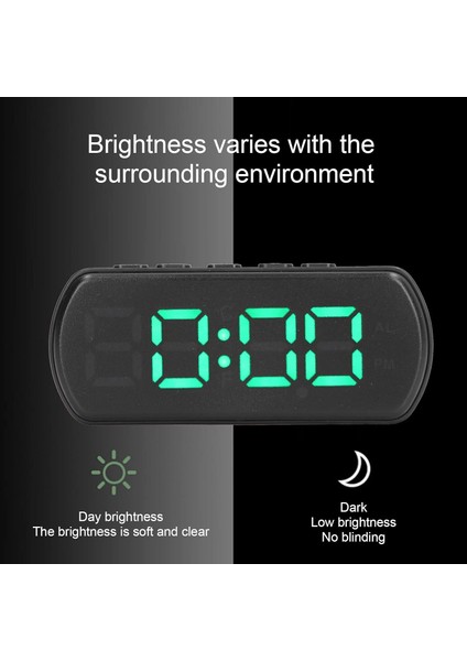 Dijital Çalar Saat 4.5x1.1x1.9in Küçük Elektronik Masa Saati LED Ekranlı Alarm Saatleri Mutfak Ofis Yatak Odası Için Sıcaklık Erteleme Fonksiyonlu 12 24HR Alarm (Yeşil) (Yurt Dışından)