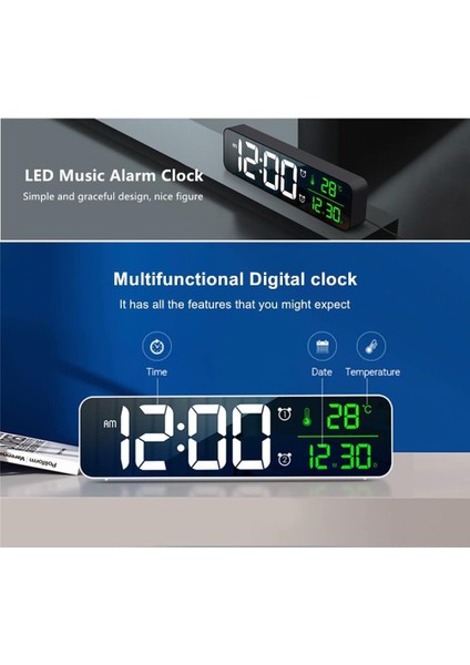 Dijital Saat Oturma Odası Ofis Için Büyük Ekran Çalar Saat Yatak Odası Dekor LED Elektronik Tarih Sıcaklık Göstergesi Duvar Elektrikli Saatler Otomatik Parlaklık Dimmer Akıllı Seri (Yurt Dışından) fiyatları