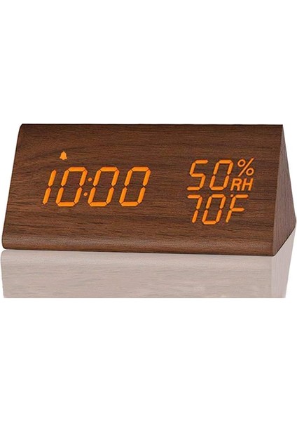 Dijital Çalar Saat, Ahşap Elektronik LED Zaman Göstergeli, 3 Alarm Ayarı, Nem ve Sıcaklık Algılama, Yatak Odası Için Ahşap Yapımı Elektrikli Saatler, Başucu (Kahverengi) (Yurt Dışından)