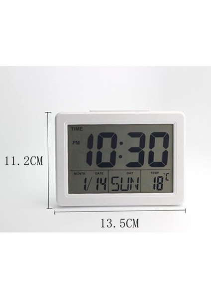 Elektronik Sürekli Takvim, Dijital Sıcaklık Göstergesi Elektronik Saat, Geniş Ekran Ses Kontrollü Saat LED Dijital Saat, Elektronik Çalar Saat (Renk : Siyah) (Yurt Dışından)