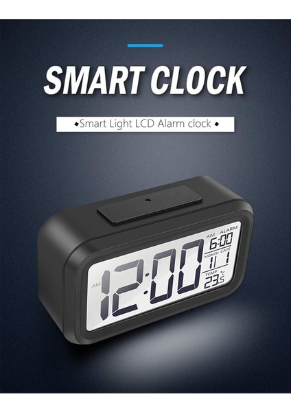 LED Dijital Çalar Saat Arka Işık Erteleme Sessiz Takvim Masaüstü Elektronik Arka Işık Masa Saatleri Masaüstü Saati (Mavi) (Yurt Dışından)