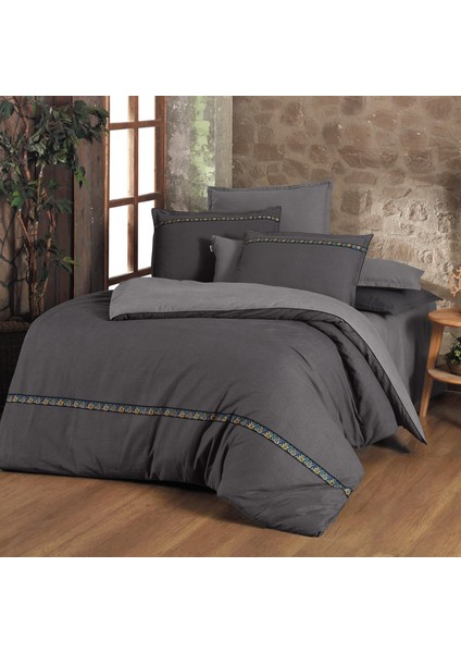 Enrike Gri Çift Kişilik Pamuk Flanel (Pazen) Nevresim Takımı fiyatları