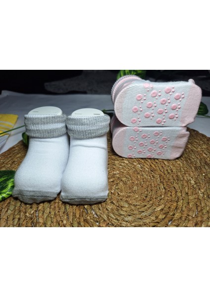 2 Çift Kaydırmaz Taban Bebek Çorabı