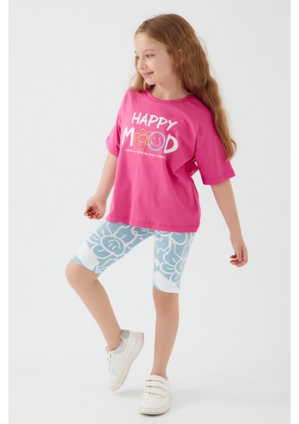 Happy Mood Açık Fuşya Kız Çocuk Bermuda Takım