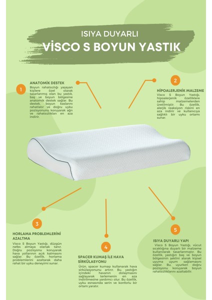 Visco Ortopedik, Boyun Destekli Yastık 60X40X10 BRN14 fiyatları