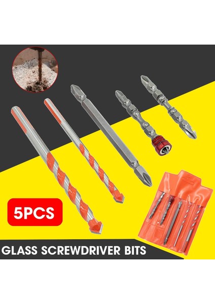 5 Adet Seramik Karo Cam Manyetik Aletler Dıy Halka Çapraz Matkap Ucu Seti Çok Fonksiyonlu Kesici (Yurt Dışından) fiyatları