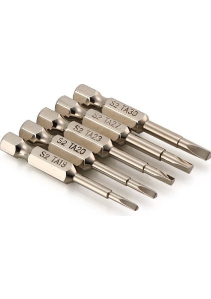 5 Parça S2 Çelik 50MM 1/4 Hex Shank Manyetik Üçgen Başlı Tornavida Uçları - Gümüş (Yurt Dışından)