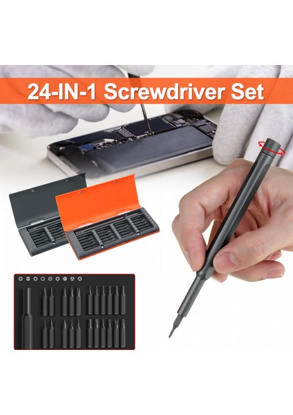 24-In-1 Çok Fonksiyonlu Bilgisayar Araçları Dıy Pc Cep Telefonu Manyetik Uçları Tornavida Seti (Yurt Dışından)