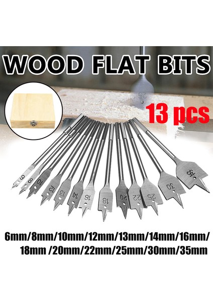 Fonksiyonel 13 Adet Düz Maça Matkap Uçları Setbit Kiti Hex Shank Ağaç Işleme Aleti (Yurt Dışından) fırsatları