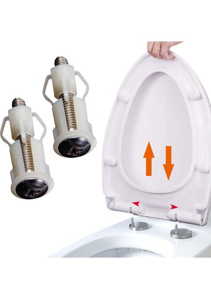 2 Takım Klozet Menteşeleri Vidalar Wc Delik Sabitleme Evrensel Genişleyen Kauçuk Vida Üst Somun Kör Delik Menteşeler Bağlantı Parçaları (Yurt Dışından) modelleri