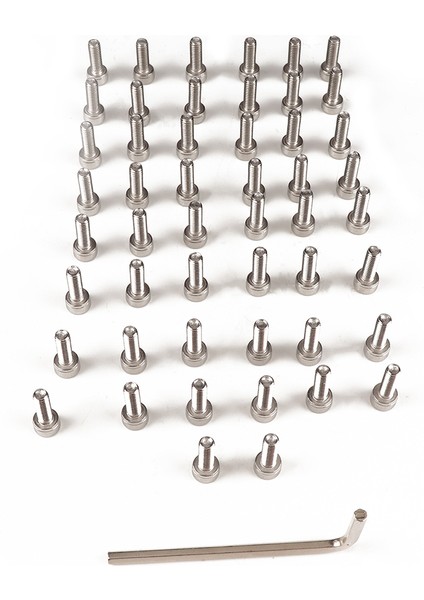 50 Adet/takım + Anahtar M2 4/6/8/12MM Paslanmaz Çelik Silindirik Başlı Vida Cıvata Modelleri: A2455 (Yurt Dışından)