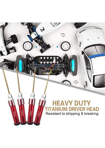 Fs-4 Adet Titanyum Altıgen Tornavida Seti 1.5mm 2mm 2.5mm 3.0mm Tornavida Anahtarı Aracı Kiti Seti Rc Araba Helikopter Tamir Için (Yurt Dışından) modelleri
