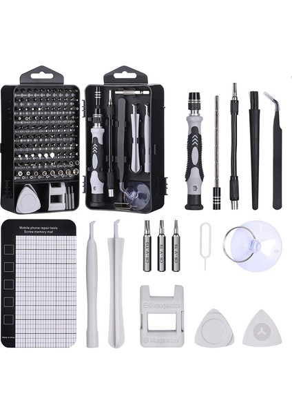 122 In 1 Onarım Tornavida Seti Hassas Pc Bilgisayar Tamir Kiti, 101 Manyetik Bit ve 21 Pratik Onarım Aracı (Yurt Dışından)