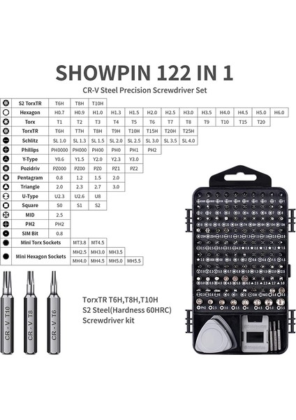 122 In 1 Onarım Tornavida Seti Hassas Pc Bilgisayar Tamir Kiti, 101 Manyetik Bit ve 21 Pratik Onarım Aracı (Yurt Dışından)